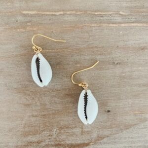 Handmade by me Gold and White Shell Earrings